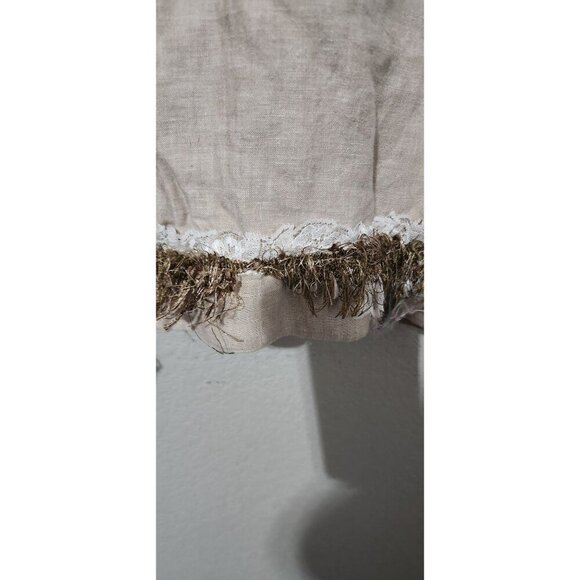 Chicos Pants Womens Linen Cropped ripped Lace & Fringe Hem Size 2.5 Short FLAWS - Picture 3 of 16